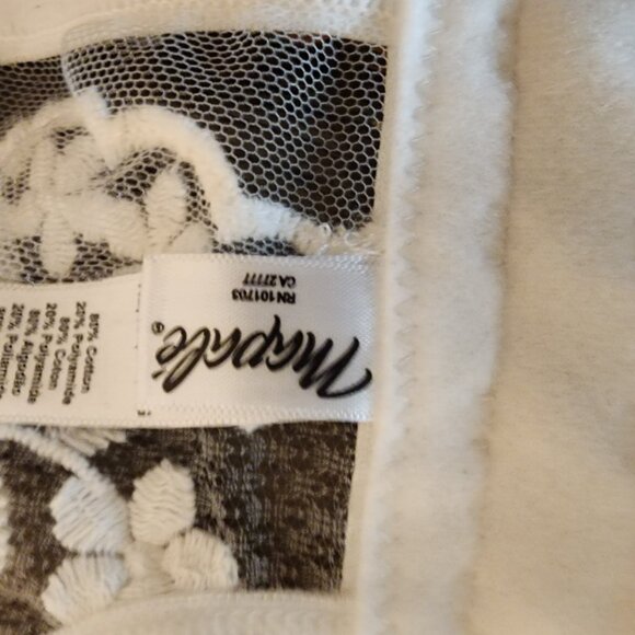 Mapale Lace Longline Bra & Strappy Thong Set NWT White XL - Picture 8 of 16